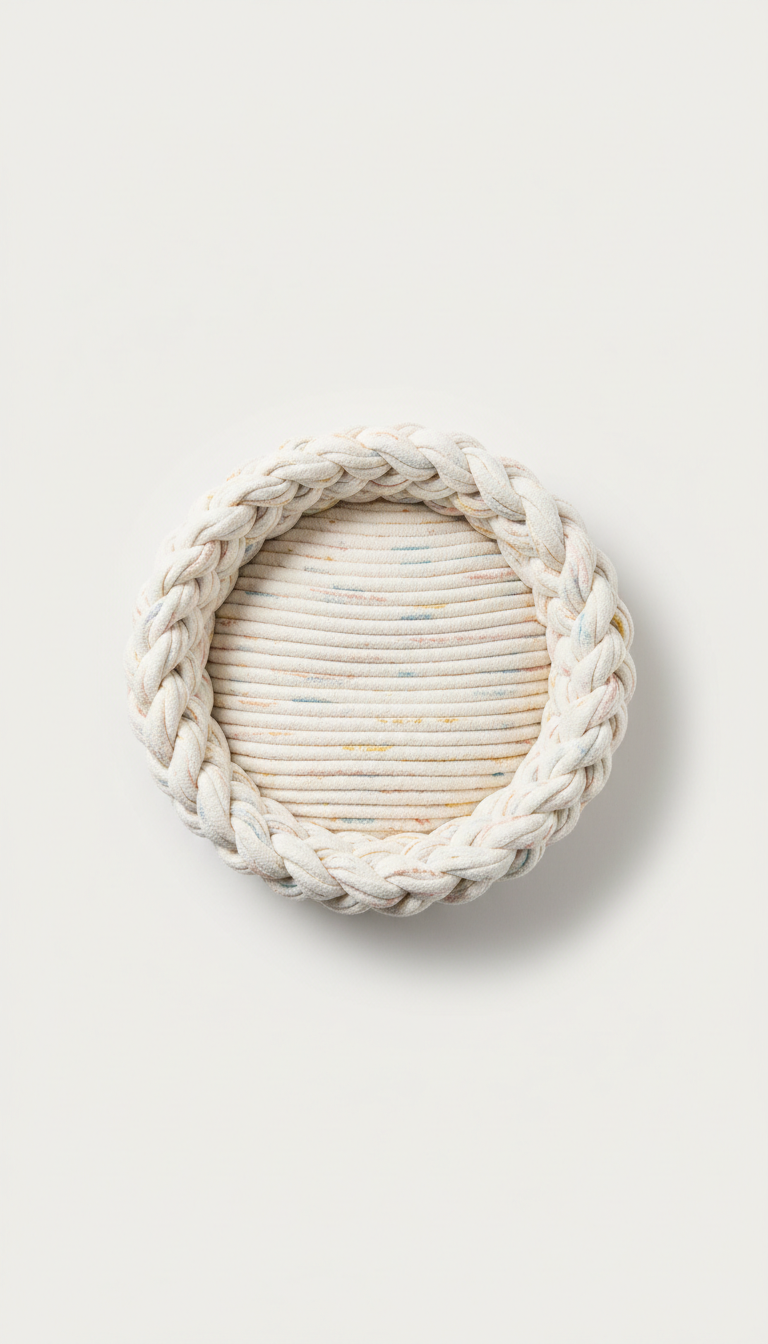 Soft Woven Pet Bed in Milk White